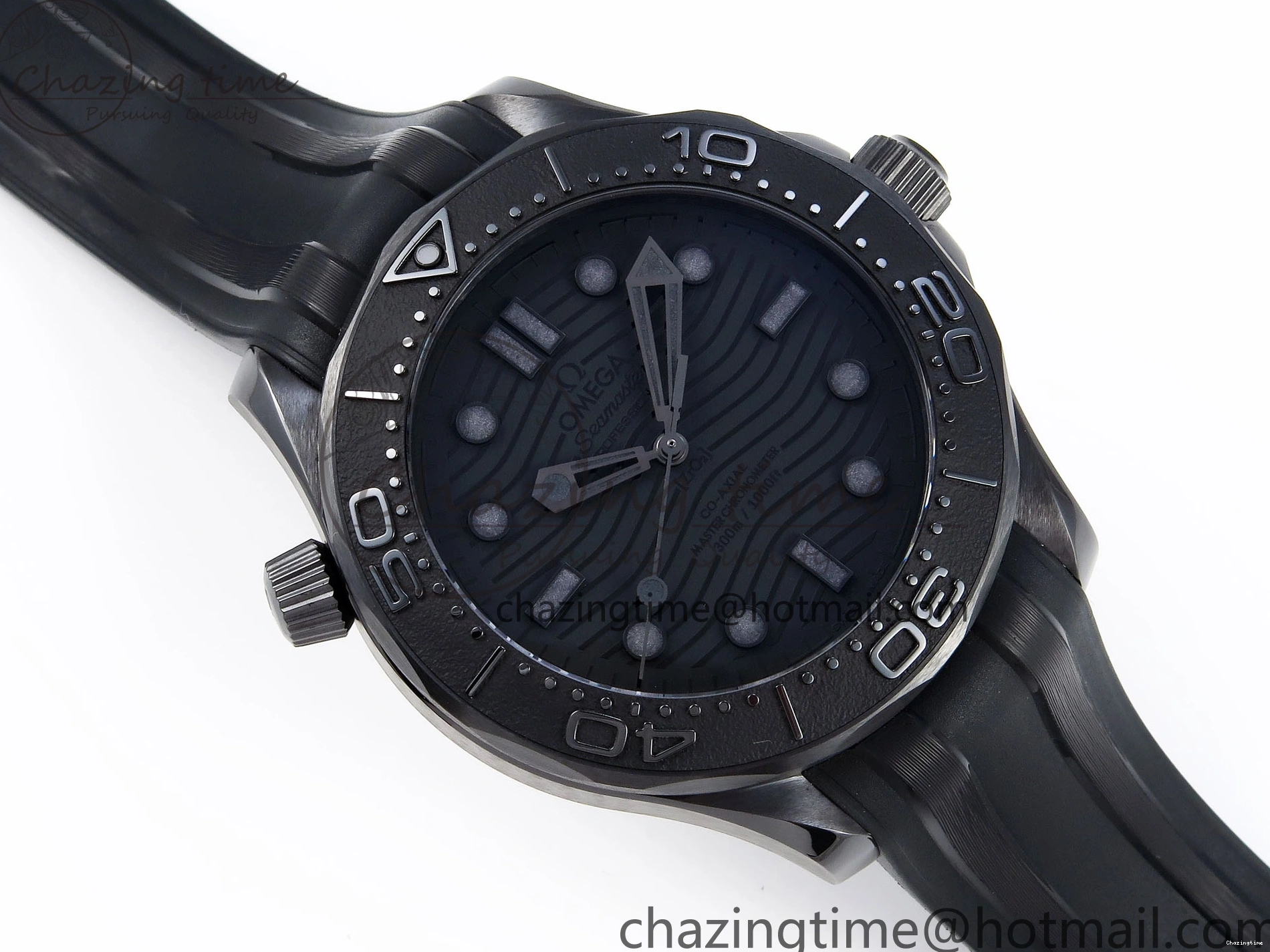 0316 SEAMASTER 300M 43.5MM BLACK CERAMIC VSF 1:1 BEST EDITION BLACK DIAL ON BLACK RUBBER STRAP A FashionForward 7766
